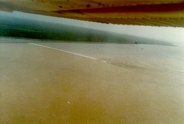 Onda de marea en el Río Araguari, Amapa, Brasil, a las
8:00 am, Enero 22, 1989. 