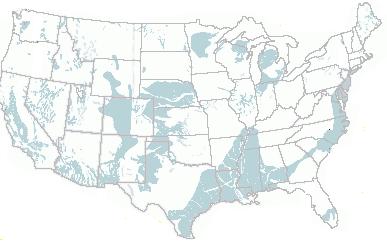 Regions of the United States where land subsidence<br> 
has been linked  to groundwater pumping