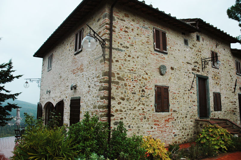 Vista de 'La Fonte di Machiavelli' B & B, in Sant'Andrea in Percusina, vicino Firenze, Italia.